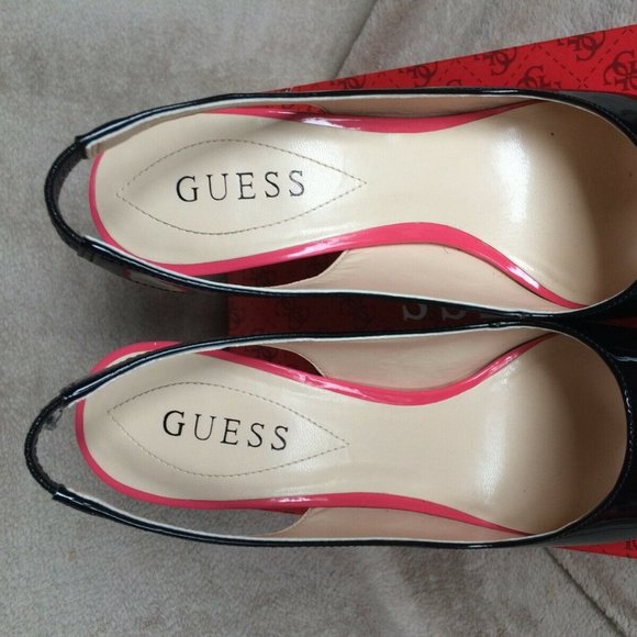 Slingback Peep Toe Pumps Shoes Neon Color Block 8 - Picture 5 of 12